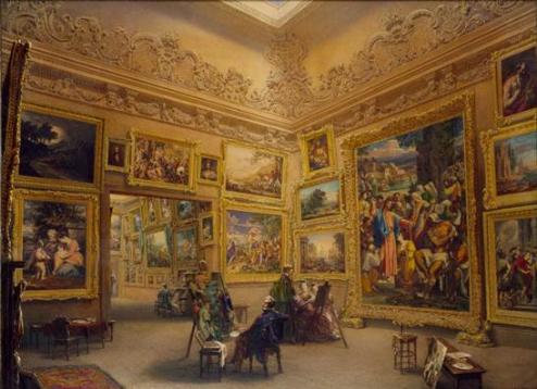 Interior of the National Gallery, Frederick MacKenzie, c.1834 (London, V&A)